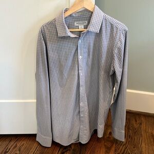 Mizzen + Main Men’s Plaid Oxford Dress Shirt (Medium Trim Fit)